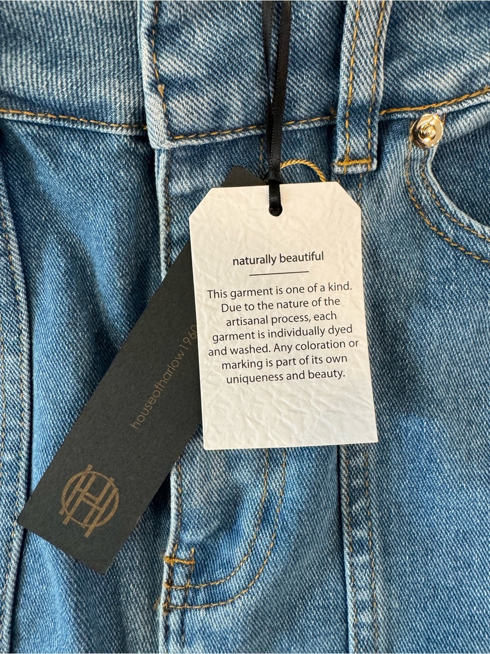 NWT House of Harlow 1960 Nicole Richie Denim Midi Skirt Size 8 Front Slit - Picture 4 of 5